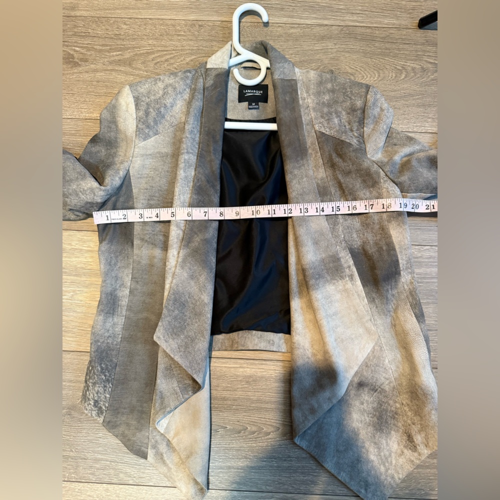 Anthropologie La Marque 1005 Leather Draped Front Jacket - Picture 10 of 12